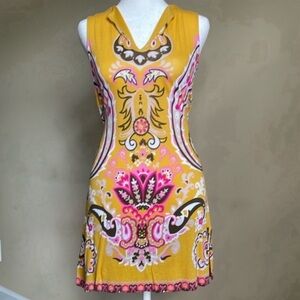 INC International Concepts dress in fun yellow print. Fitted. Size S